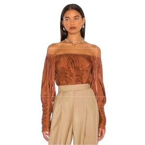 Line & Dot Danielle Top in Toffee Size Medium